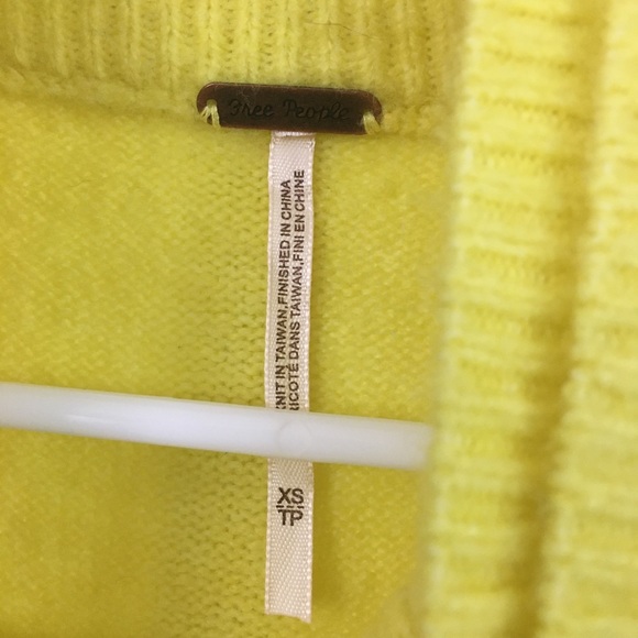 Free People NEW Soft Bright Yellow Sweater NWT - Picture 3 of 9